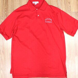 VTG c. 1992 RUTGERS SCARLET KNIGHTS 100% COTTON RUSSELL POLO SHIRT Sz LARGE, L
